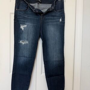 1822 Denim Midnight Blue Ripped Skinny Jeans